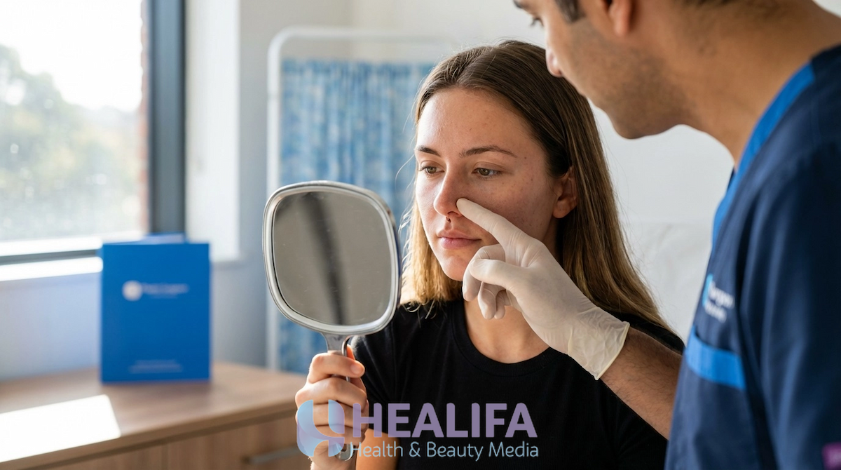 سپتورینوپلاستی باز یا بسته - بررسی جای بخیه و ورم (تصاویر)